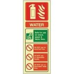 Water Fire Extinguisher Identification Sign (75x200mm)