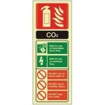 CO2 Fire Extinguisher Identification Sign (75x200mm)