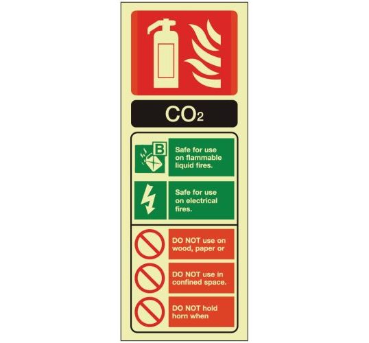 CO2 fire extinguisher sign