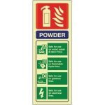 Powder Fire Extinguisher Identification Sign (75x200mm)