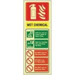 Wet Chem Fire Extinguisher Identification Sign (75x200mm)