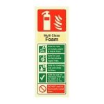 Multi Chem Fire Extinguisher Identification Sign (75x200mm)