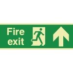 Fire Exit Arrow Up Sign (300x100mm)