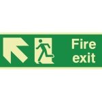 Fire Exit Arrow Up Left Sign (300x100mm)