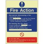 Fire Action Sign Standard (150x200mm)