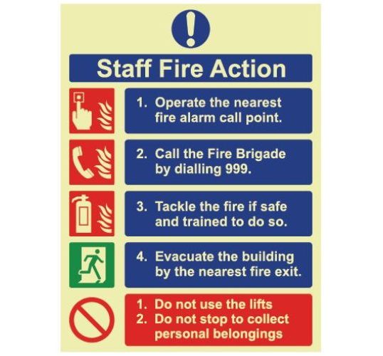 Staff Fire Action sign