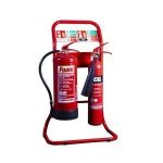 Double Tubular Fire Extinguisher Stand – Red