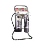 Chrome double tubular stand for foam and CO2 fire extinguishers