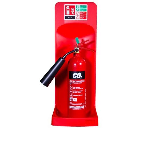 Single fire extinguisher stand in red