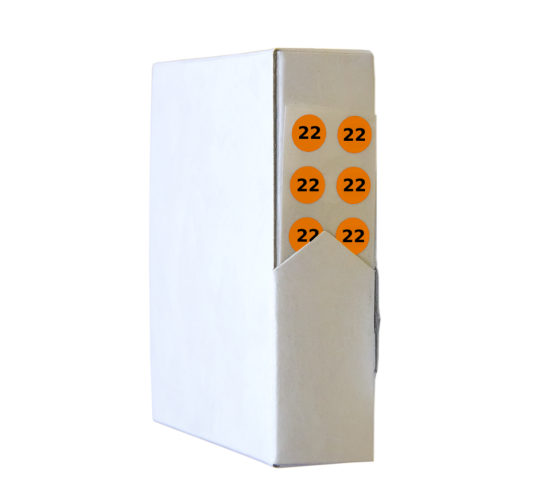 Chubb-type pin and indicator in orange, available in packs of 100