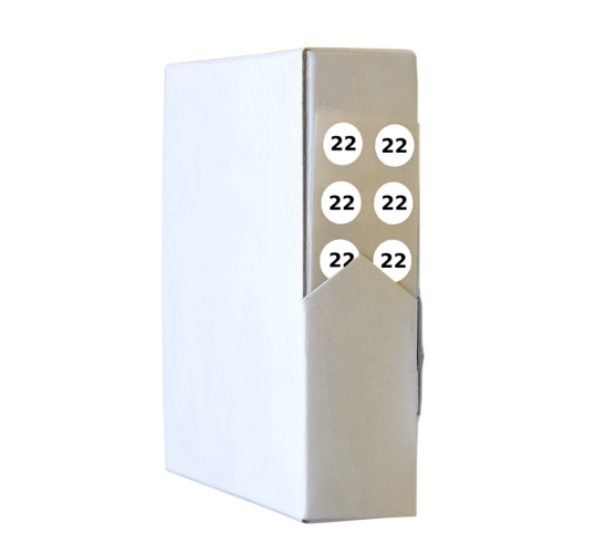 Chubb-type pin and indicator in white, available in packs of 100