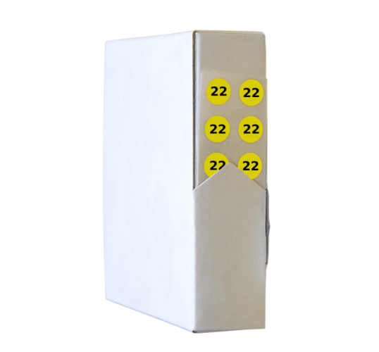 Chubb-type pin and indicator in yellow, available in packs of 100