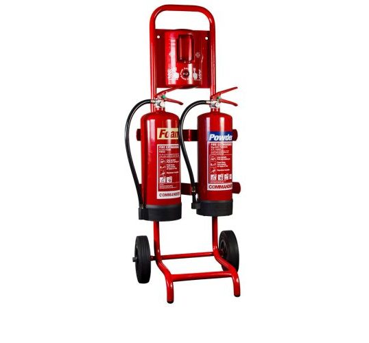Compact Double Fire Extinguisher Trolley
