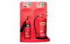 Double Commander fire extinguisher stand for CO2 and AFF foam extinguishers