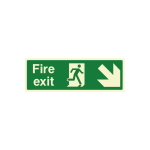 Fire Exit Arrow Down Right Sign (300x100mm)