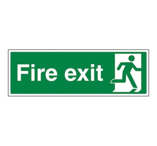 Green final fire exit sign