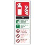 CO2 Fire Extinguisher Identification Sign (75x200mm)