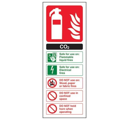 CO2 Fire Extinguisher Sign 75x200 | Fire Safety Equipment