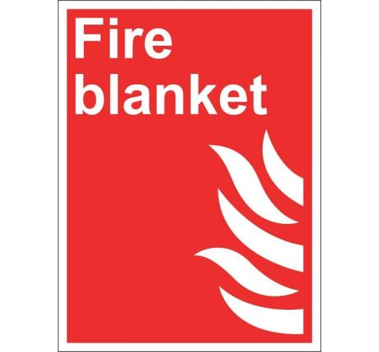 Red fire blanket sign 75x200