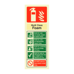 Multi Chem Fire Extinguisher Identification Sign (75x200mm)