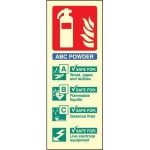 Powder Fire Extinguisher Identification Sign (75x200mm)