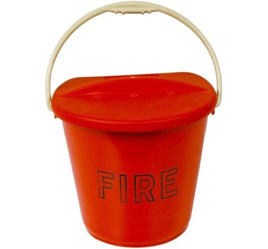 Plastic red fire bucket