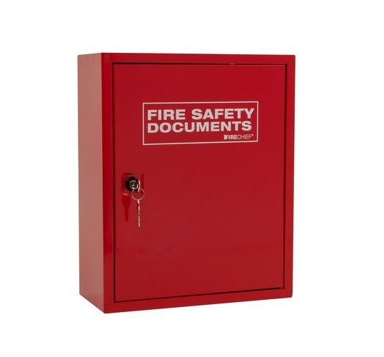 Red Fire Safety Document Box With Lock and Key