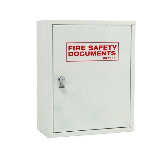 White Fire Safety Document Box With Latch